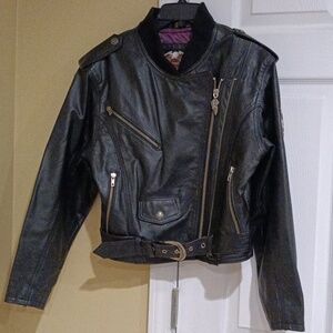 Vintage Leather Bomber Harley Davidson Jacket